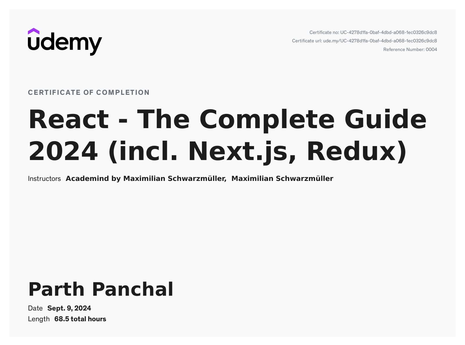 React The Complete Guide 2024 (incl.Next.js,Redux) - Udemy